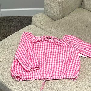 Brand new off shoulder cotton blend blouse